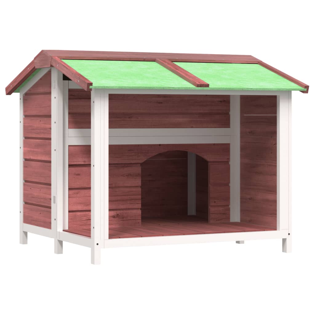 Casinha para cachorro vidaXL, madeira maciça de pinho, cor mocha, 96x87x80,5 cm