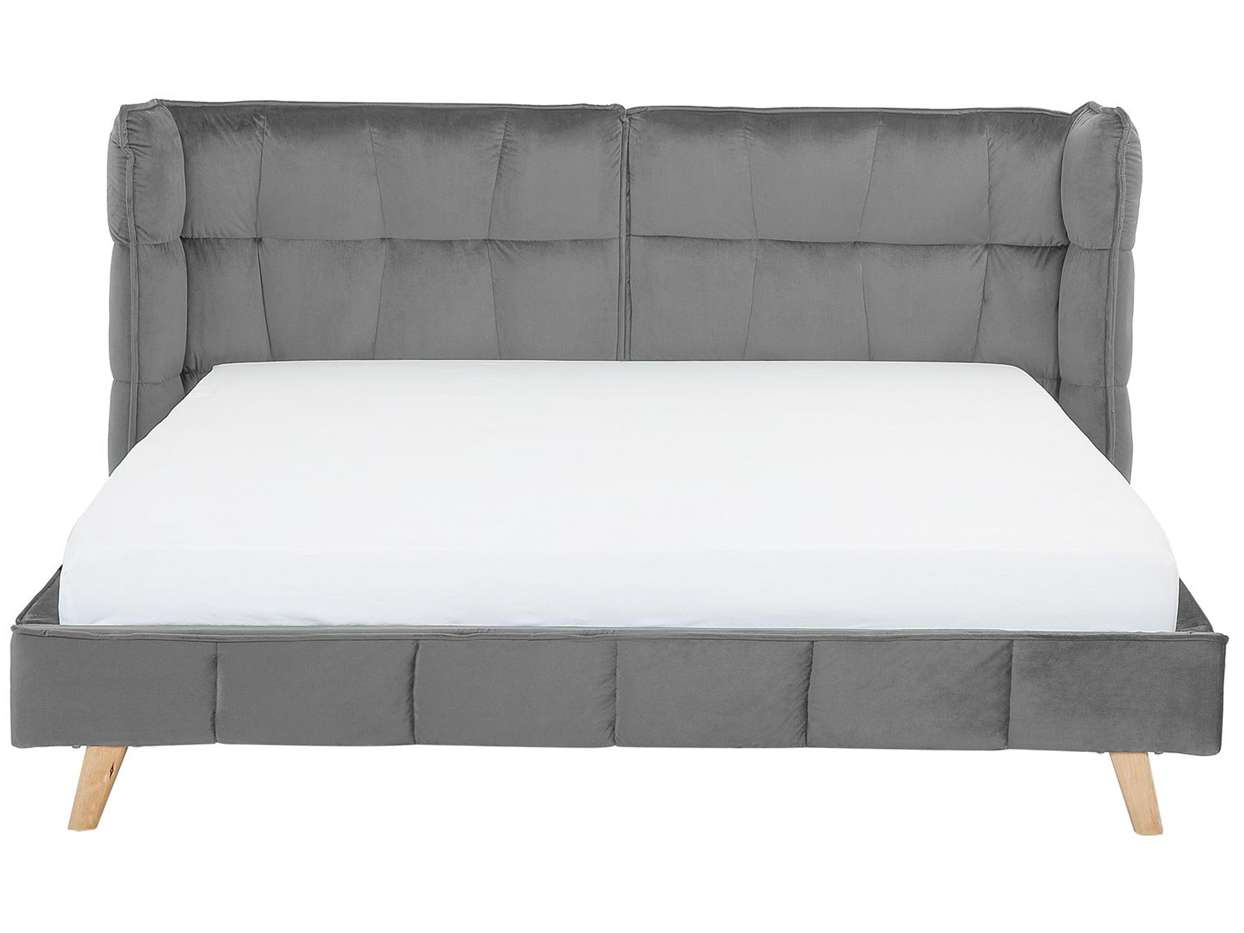 Bed Fluweel SENLIS 180 x 200 cm Grijs