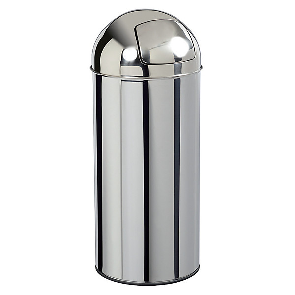 Poubelle Push  Rossignol 45 L inox couvercle à trappe