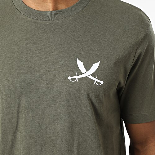 Tee Shirt Oversize Nation Vert Kaki Blanc