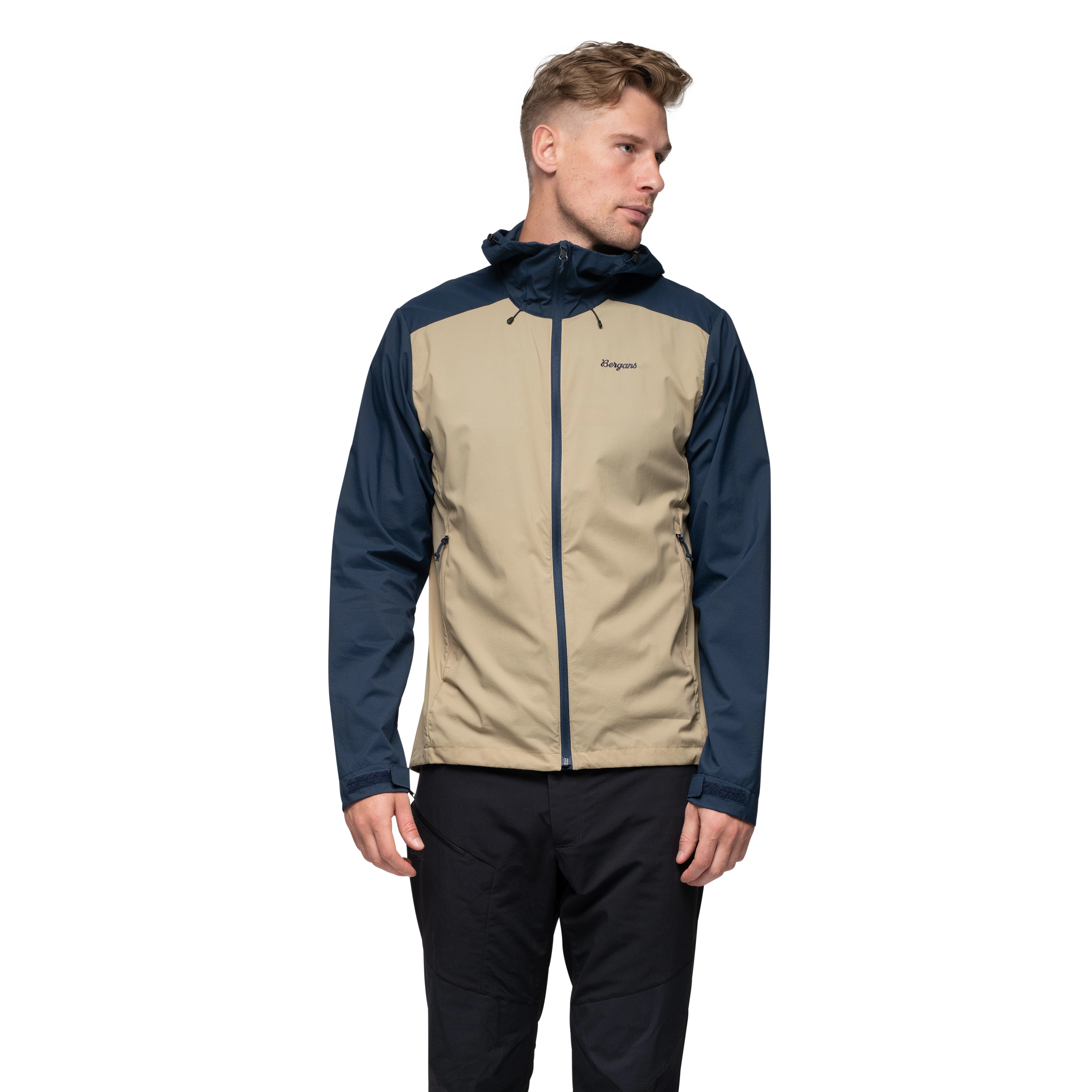 Rabot Windbreaker Jacket Men Warm Sand / Navy Blue
