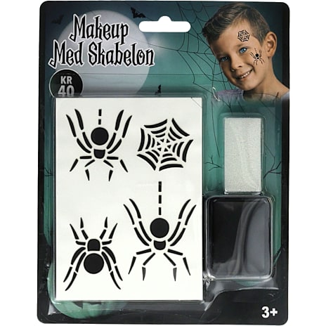 Halloween makeup sæt med skabeloner - sort