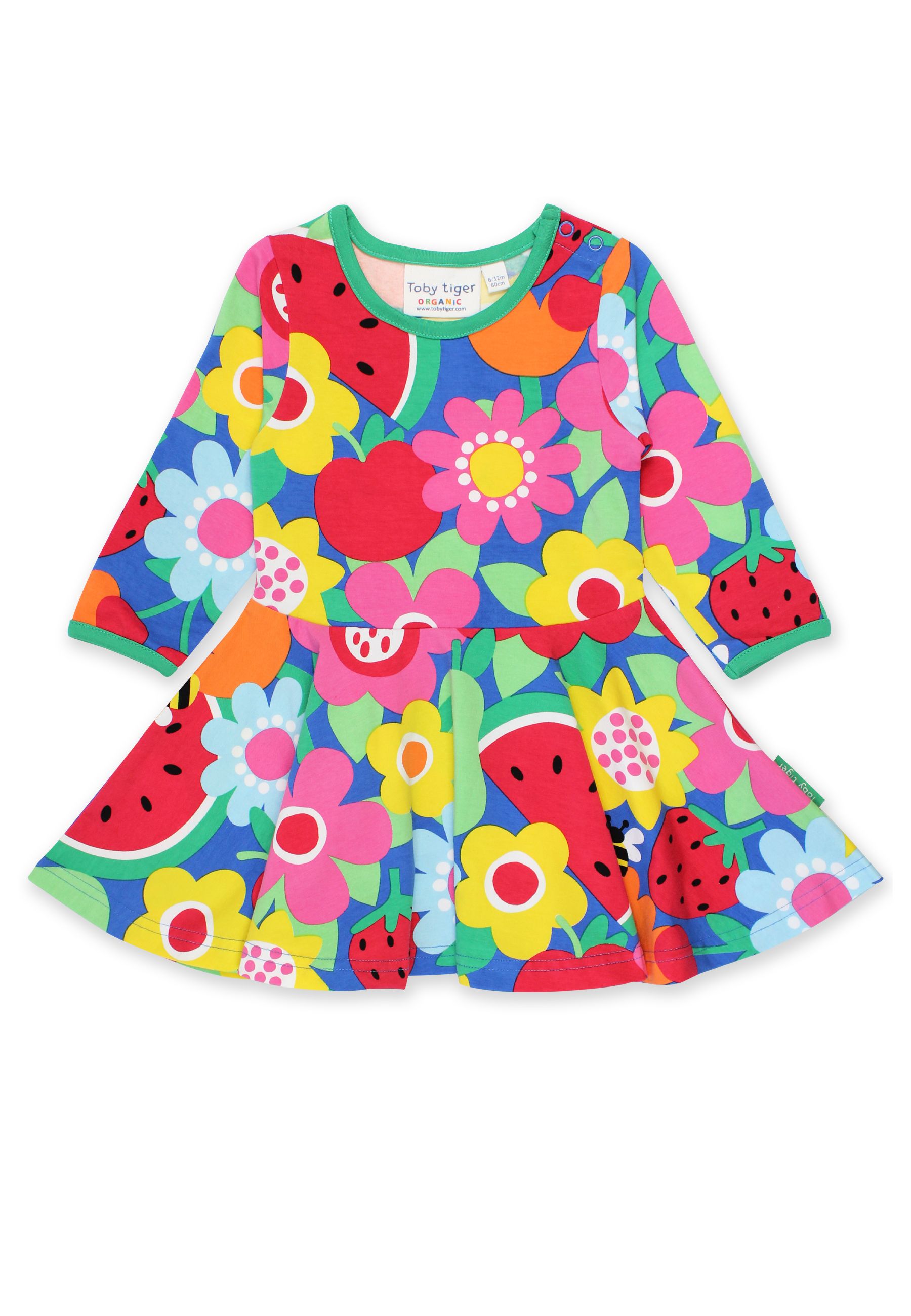 Toby Tiger Kleid, langärmlig mit Obstblumenprint