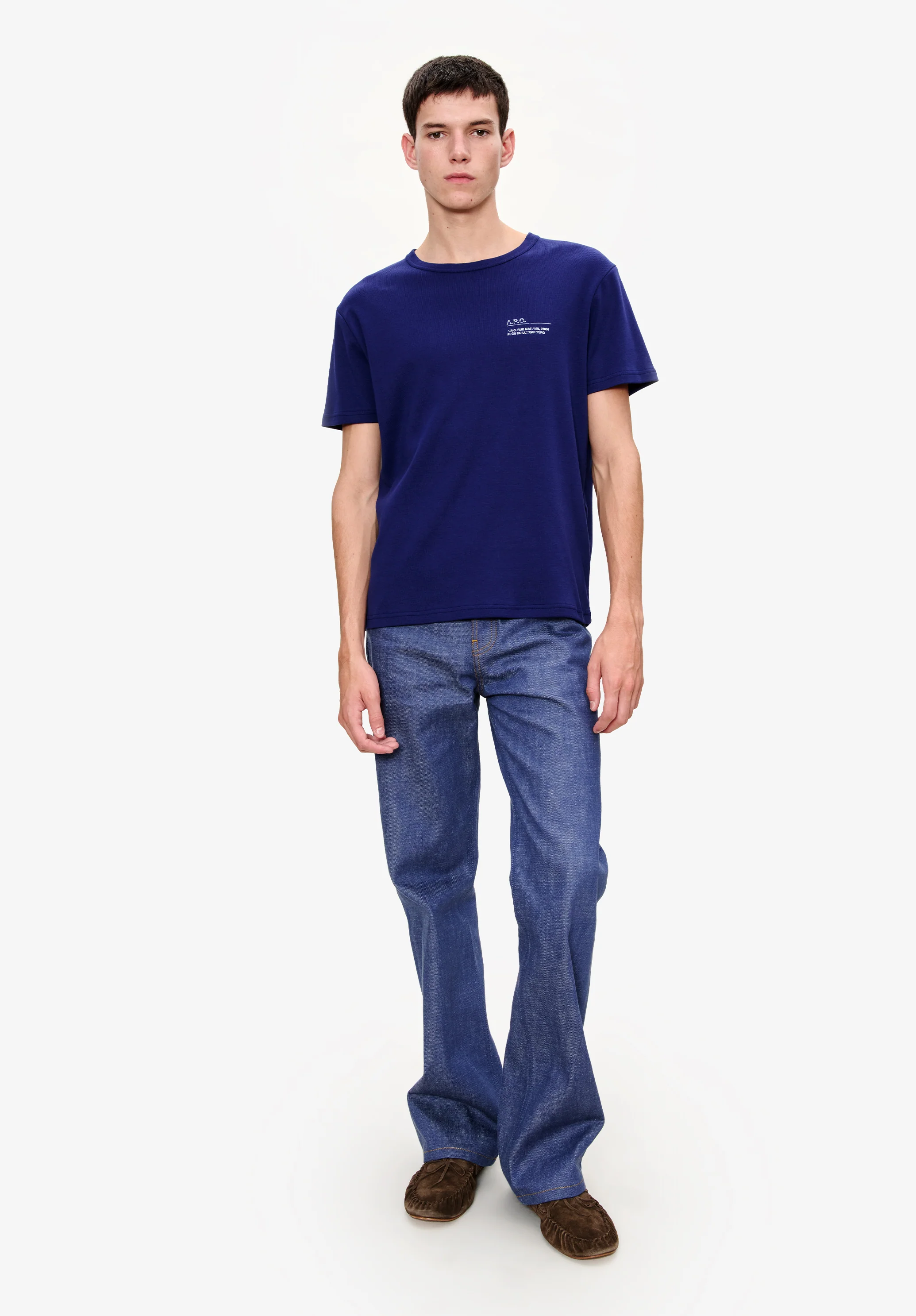 t-shirt manches courtes GOTS - Bleu fonce