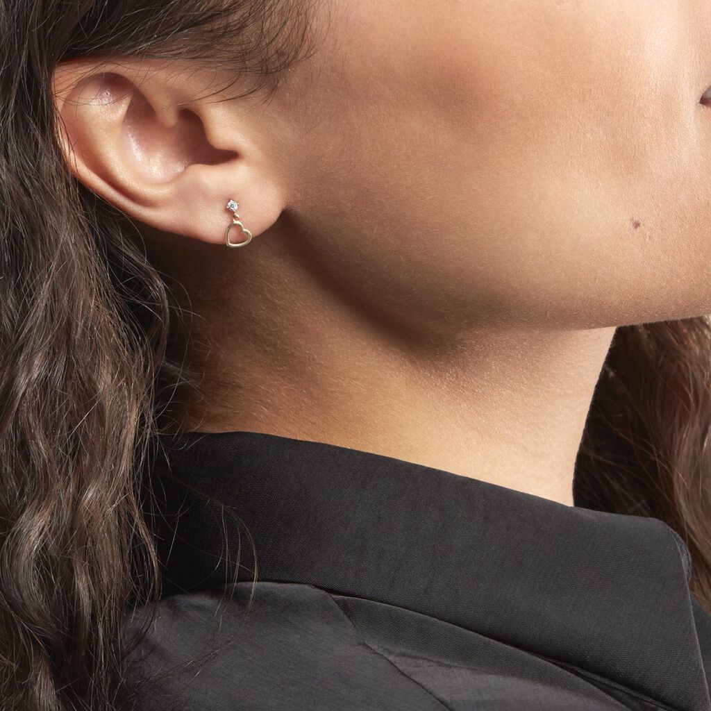 Boucles D'oreilles Pendantes Daria Cœur Or Jaune
