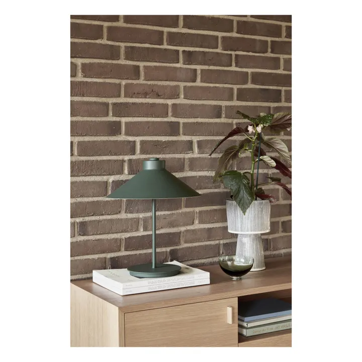 Hübsch Lampe à poser en métal | Vert foncé