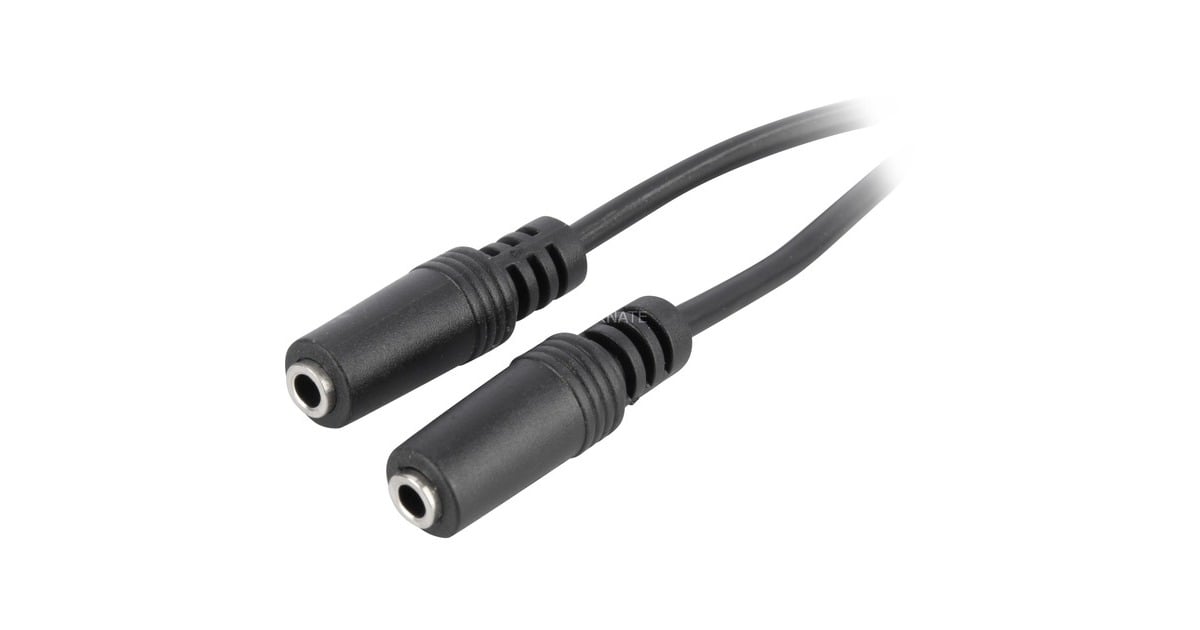 goobayStereo-adapterkabel 3,5-mm > 2x 3,5 mm  (Zwart, 0,2 meter, Stereo)