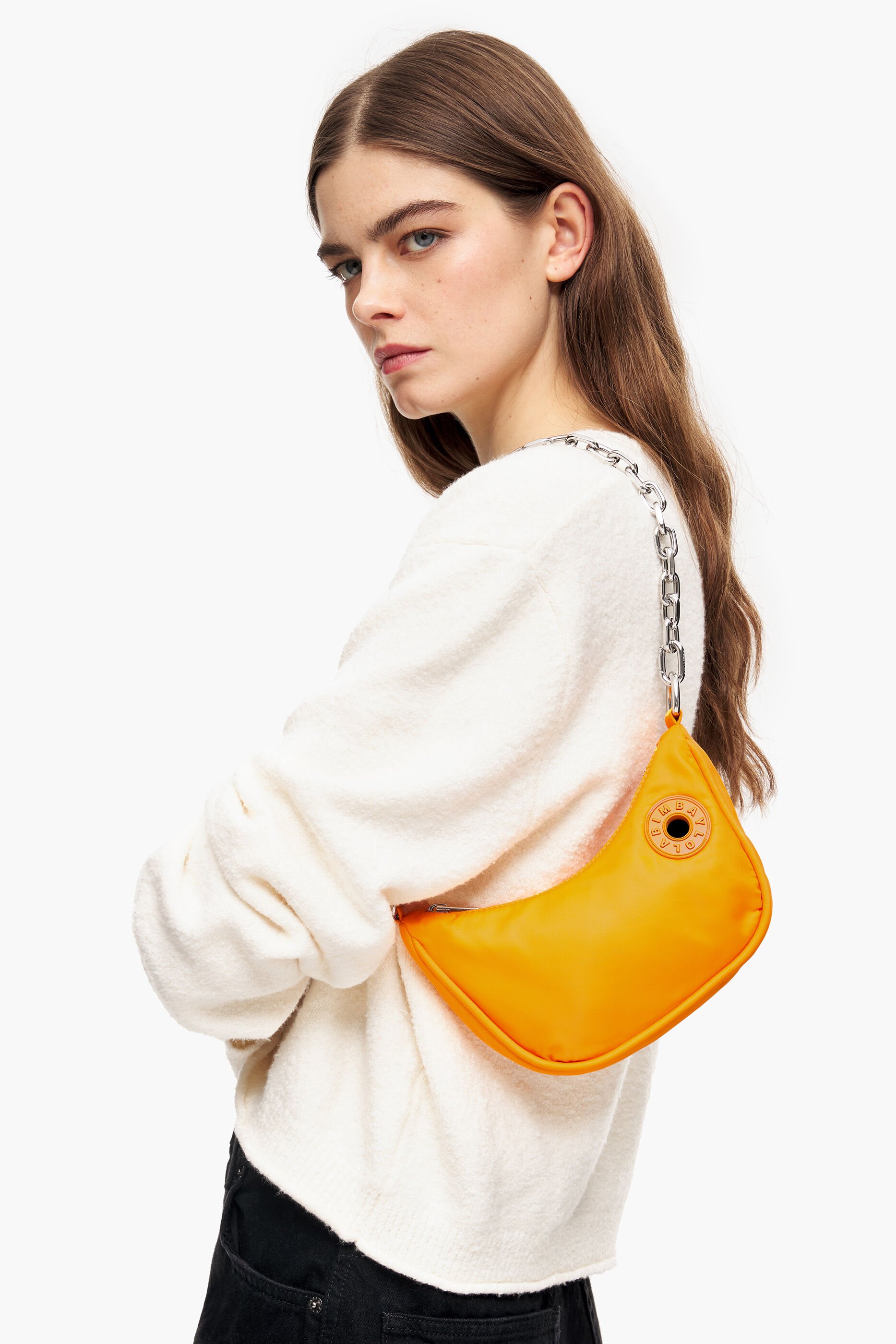 Bolsa Moon XS em nylon cor açafrão