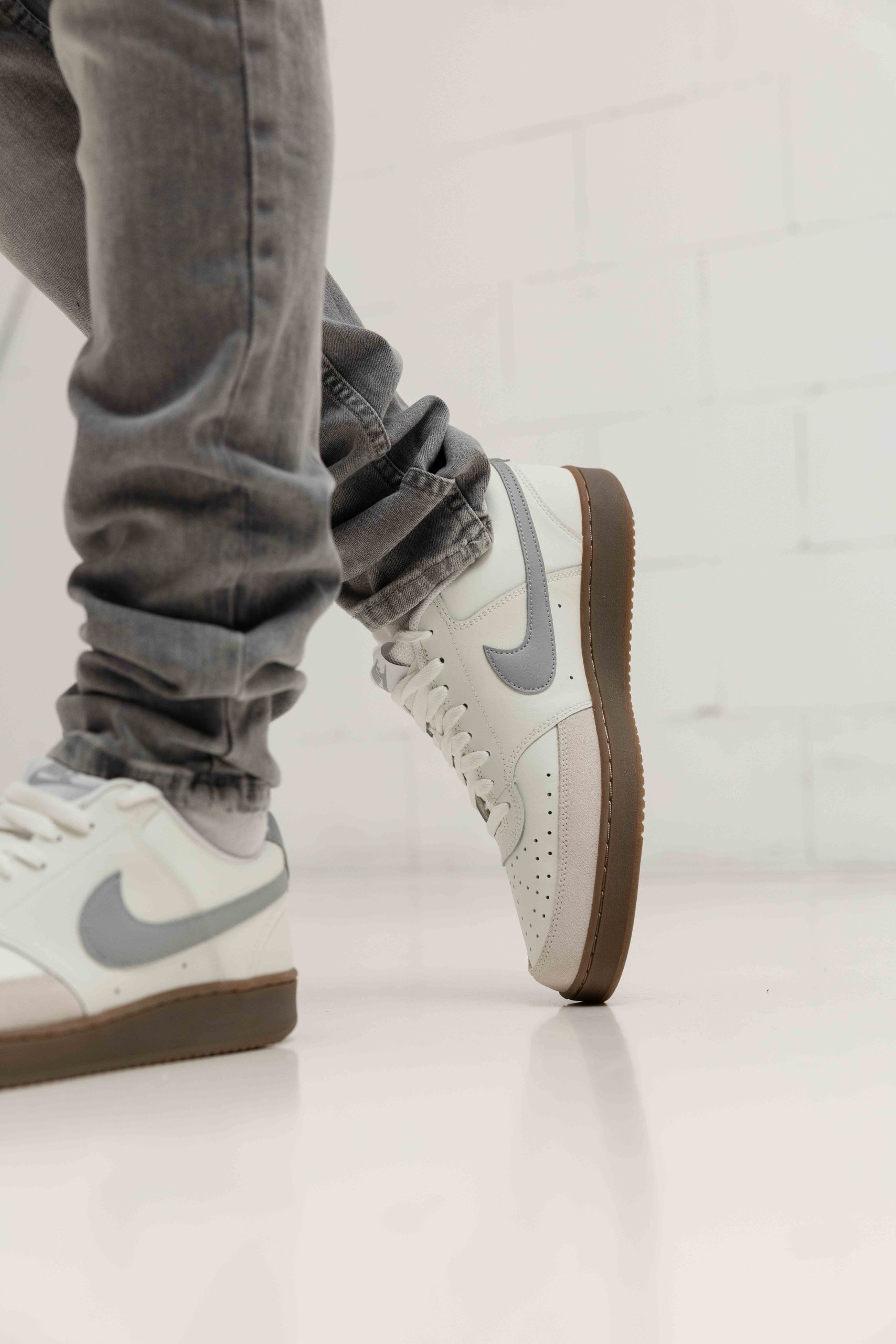Nike Court Vision Low Sneakers Heren Wit/Grijs