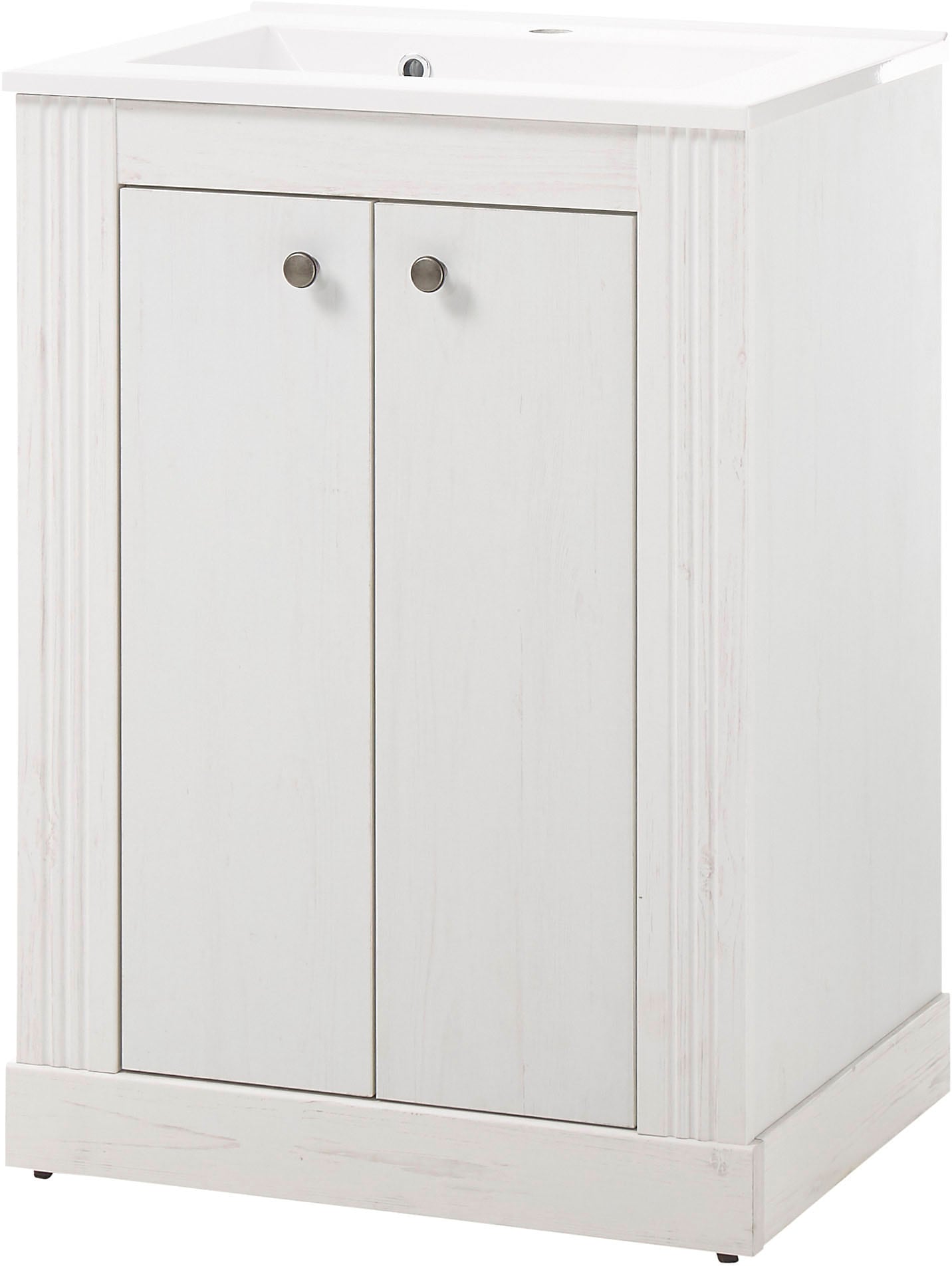 Home affaire Waschtisch »WESTMINSTER, Waschbeckenunterschrank inkl. Waschbecken, Metallgriffe« 1 Stk. tlg. in 2 Farben verfügbar, mit Stauraum, inkl. Waschbecken, Breite 60 cm