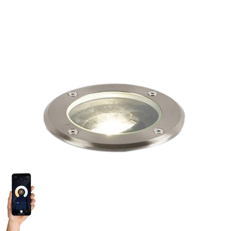 Smart buiten grondspot RVS incl. WiFi GU10 IP65 - Delux