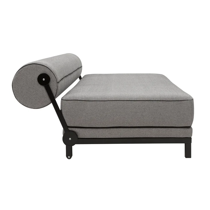 Softline - Sleep Daybed, schwarz / Keder schwarz / Bezug Cento schwarz/weiss (470)