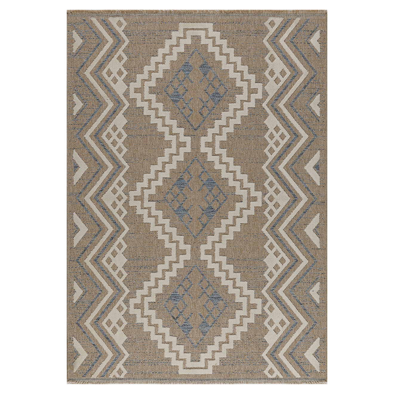 Nazar Rugs Tapis aspect jute TULUM 9054 intérieur & extérieur bleu - 120x170 cm
