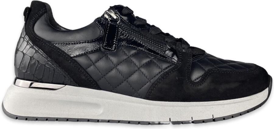 Gabor 528 Lage sneakers Leren Sneaker Dames Zwart
