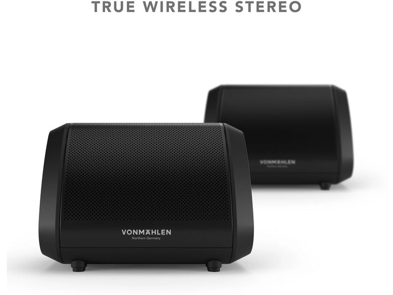 Vonmählen Bluetooth Speaker Air Beats Mini Schwarz Kompakter kabelloser Bluetooth-Lautsprecher mit bis zu 13 Stunden Akkulaufzeit