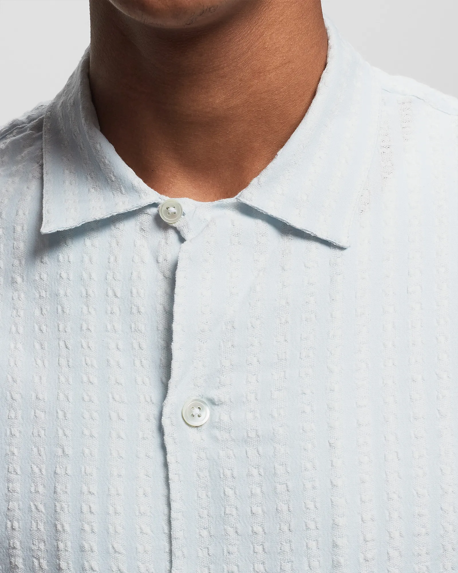 Flanela portuguesa JACQUARD CHAMBRAY AZUL CLARO