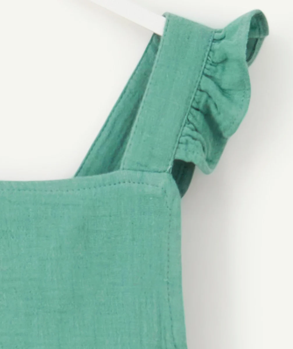 ROBE ÉVOLUTIVE VERTE EN GAZE DE COTON