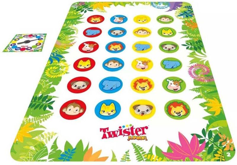 Twister Junior - Behendigheidsspel - Dubbelzijdige Speelmat - 2-4 Spelers