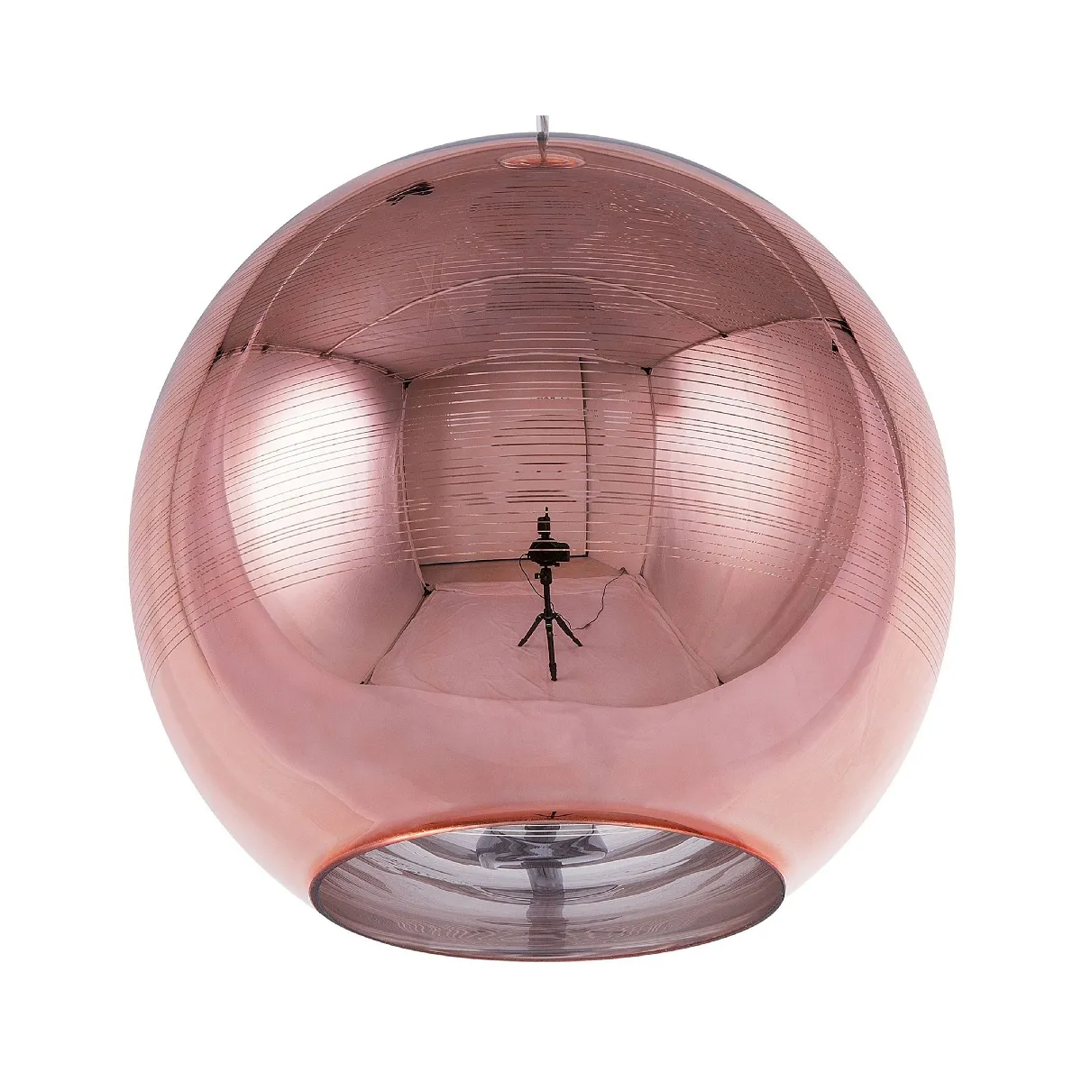Beliani Lampe suspension ASARO Verre Rose