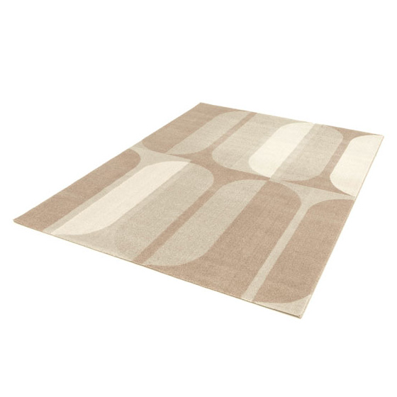 Tapis intérieur géométrique - milano vintage - marron et beige - 120 x 170 cm