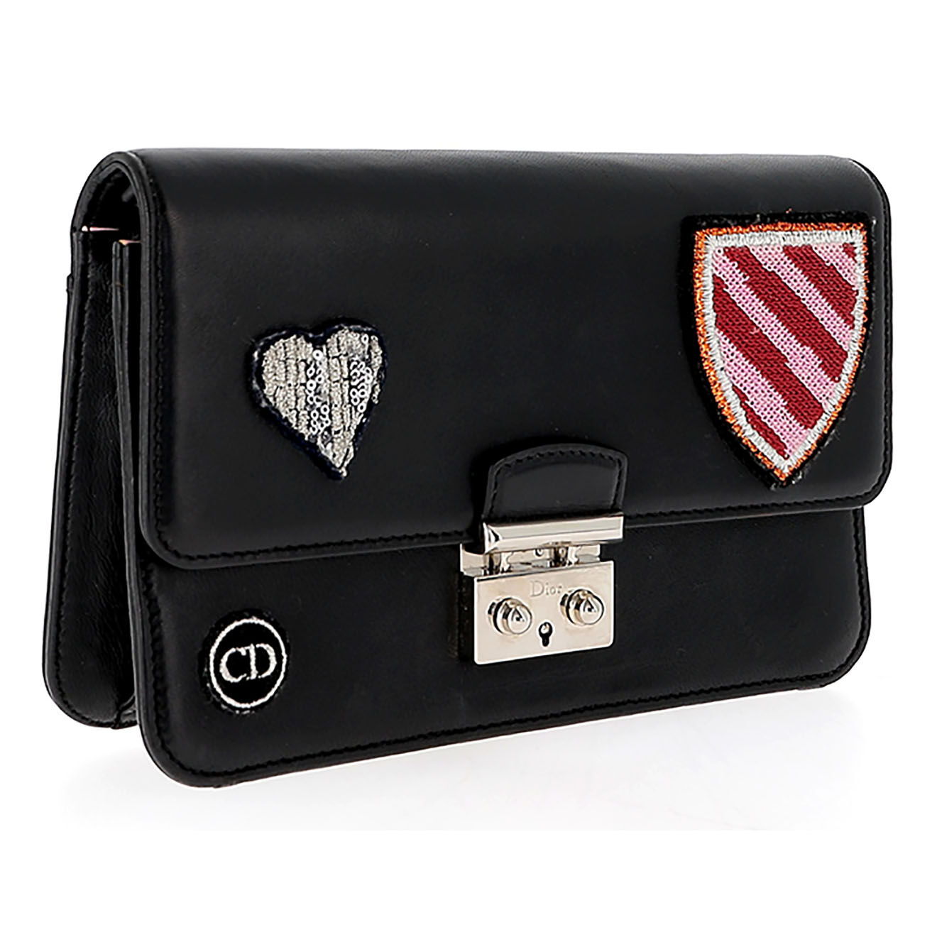 Dior Sac bandoulière Miss en Cuir & Patch noir - Très bon état - L.21 cm