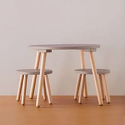 Kids Concept Bord og Stoler, Lysebrun