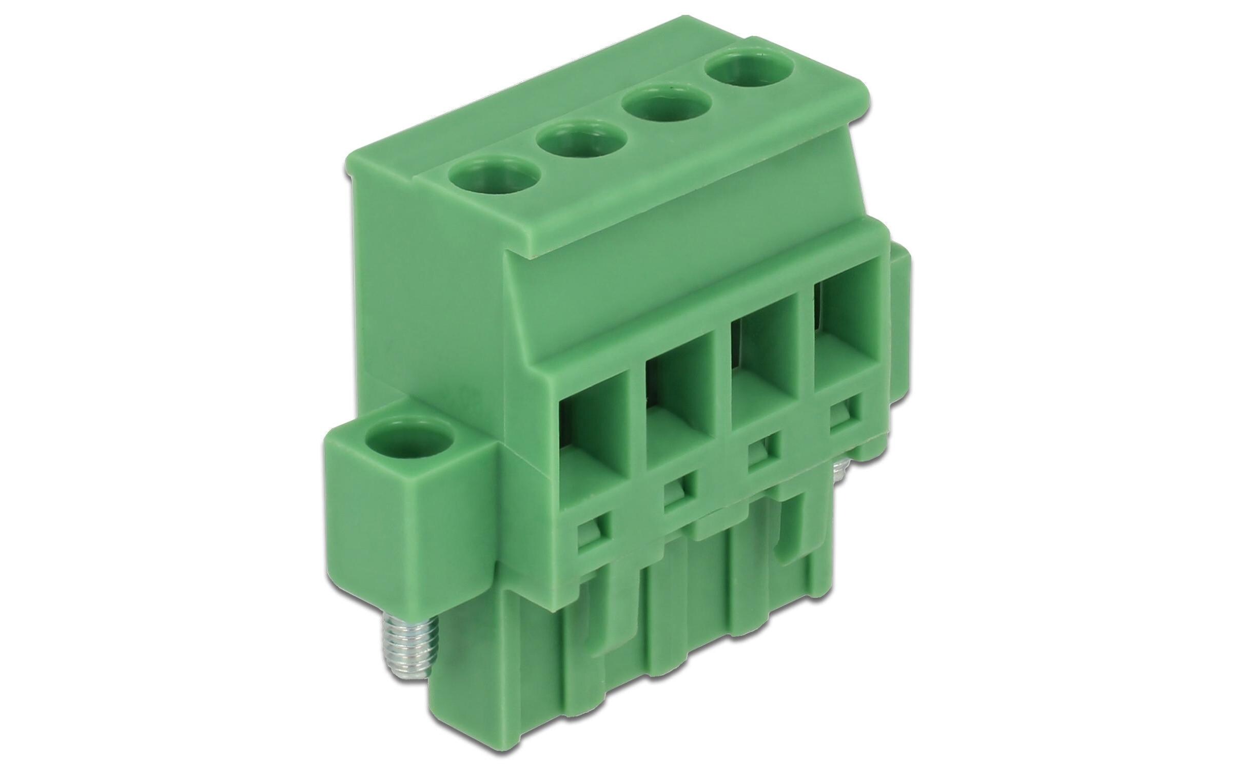 Hutschiene/DIN Rail Terminalblock 4PinDelock Terminalblock Set für Hutschienen 4 Pin mit Schraubverriegelung