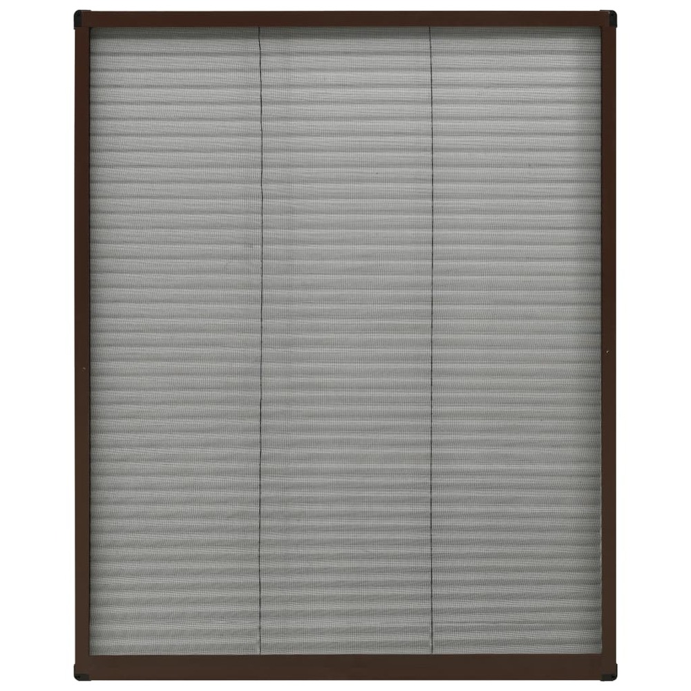 Moustiquaire plissée pour fenêtre aluminium marron 80x100 cm