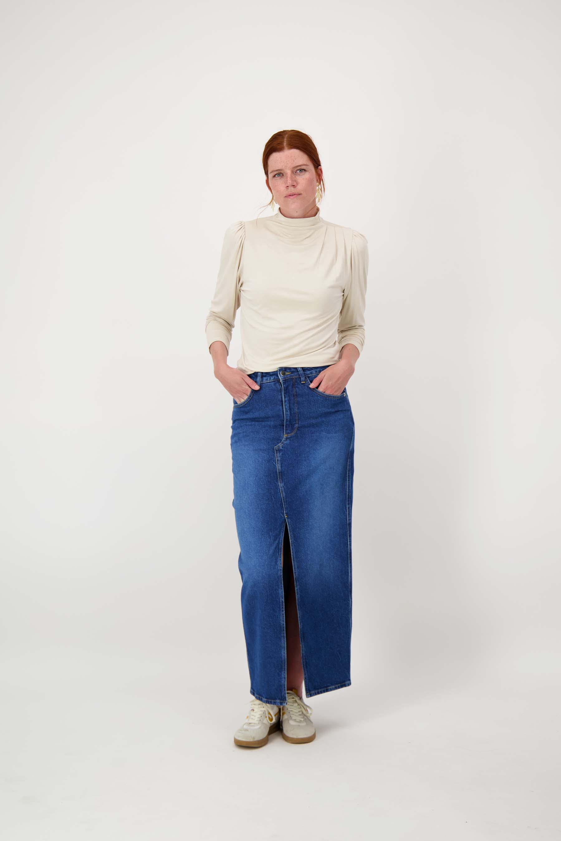 top met plooi detail