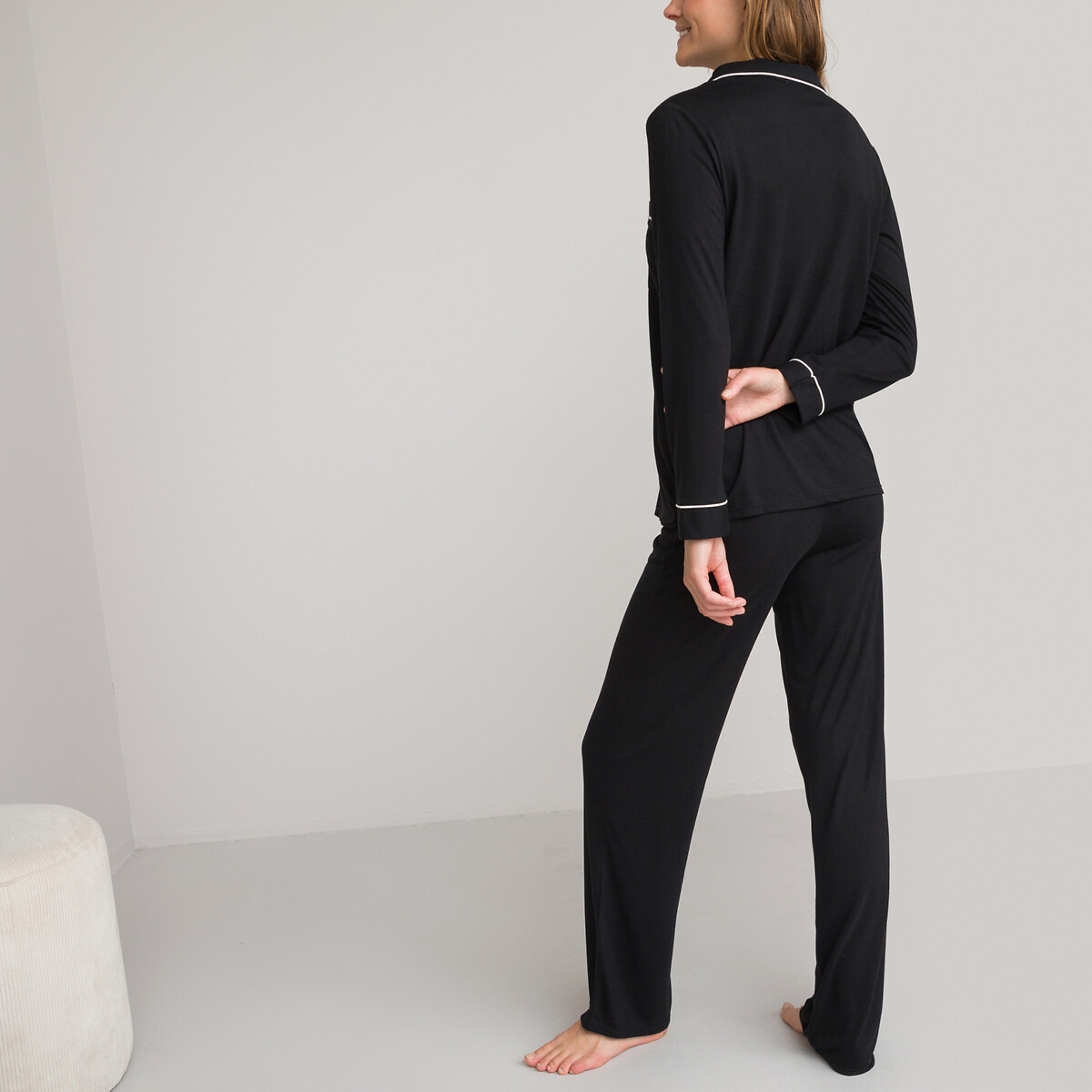 COLEÇÕES LA REDOUTE<br>Pijamas com forro de lã comprida em malha de viscose