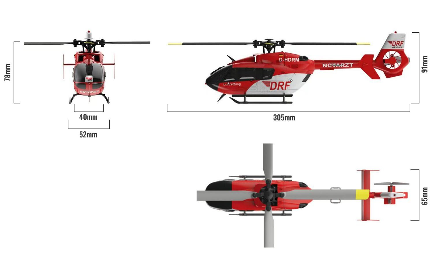 Helikopter AFX-135 DRF 4-Kanal Singlerotor RTF<br>Kleiner Scale Heli mit 4-Kanal Steuerung für Einsteiger und Fortgeschrittene Piloten