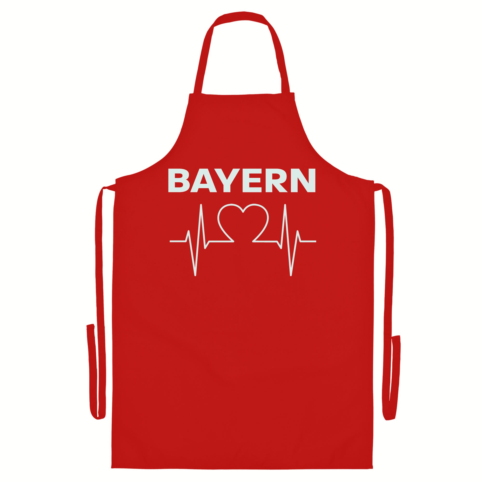 multifanshop® Grillschürze - Bayern - Herzschlag - Druck weiß