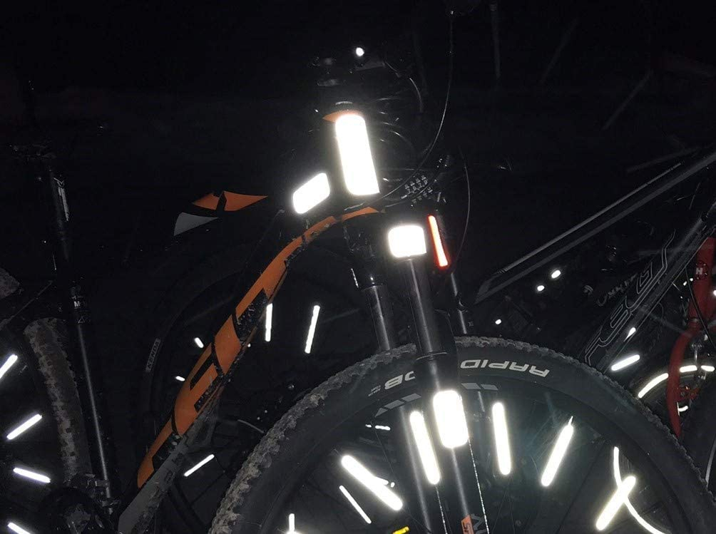 (42er Set) Reflektierende Sticker Reflektor Aufkleber für Koffer / Fahrrad / Skateboard / Helm / Schulranzen - Silber