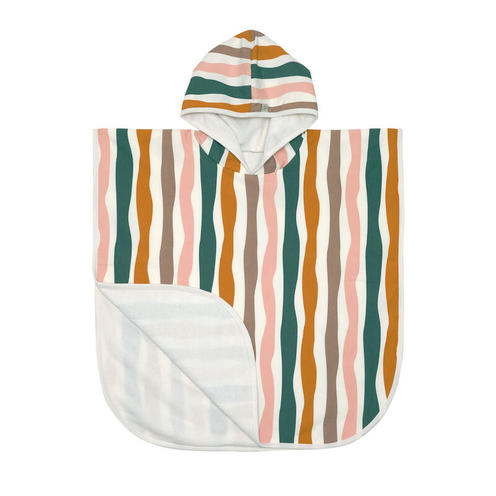 Poncho de plage vagues - Pink/Nature - LASSIG