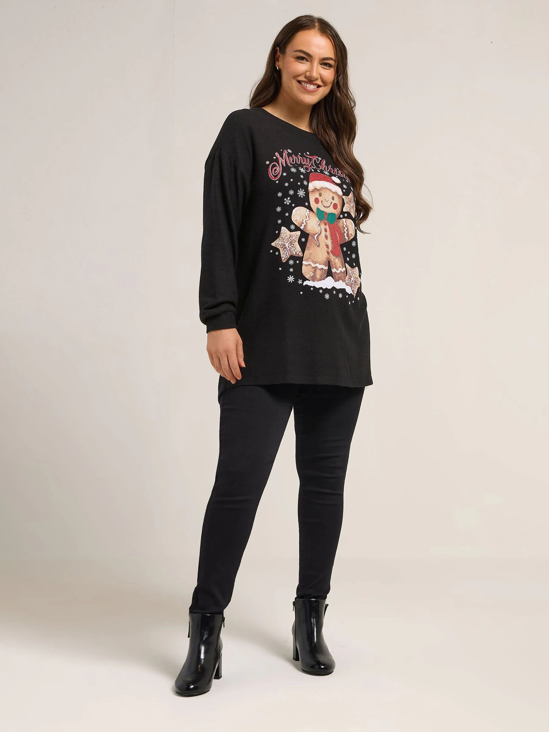 Yours Curve Gingerbread Man Novelty Jumper