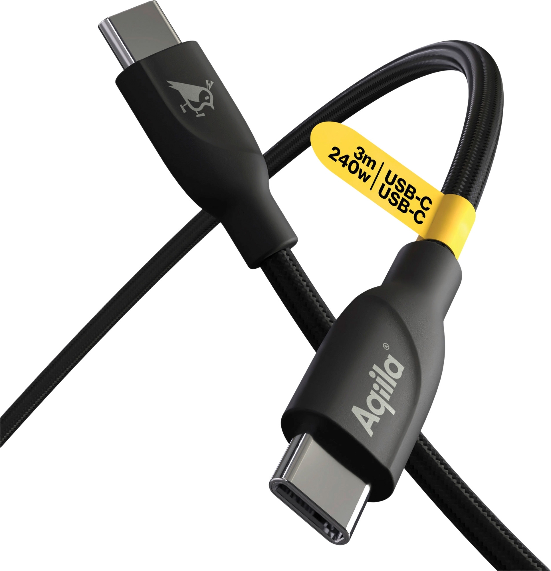 Aqiila Cablebird CB13 Ladekabel / Sync-Kabel USB-C zu USB-C / 240 W / 3 Meter