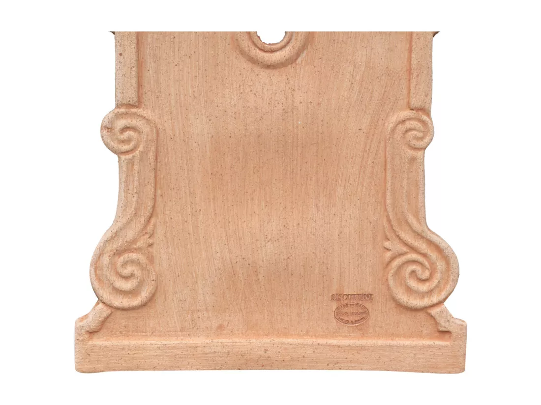 BISCOTTINI Fontaine - Fronton en Terre Cuite - Décorative - Fontaine de Jardin - Extérieur - Fontaine Murale - Dosseret - Décoration Murale - Décoration de Jardin - 37x3x47cm
