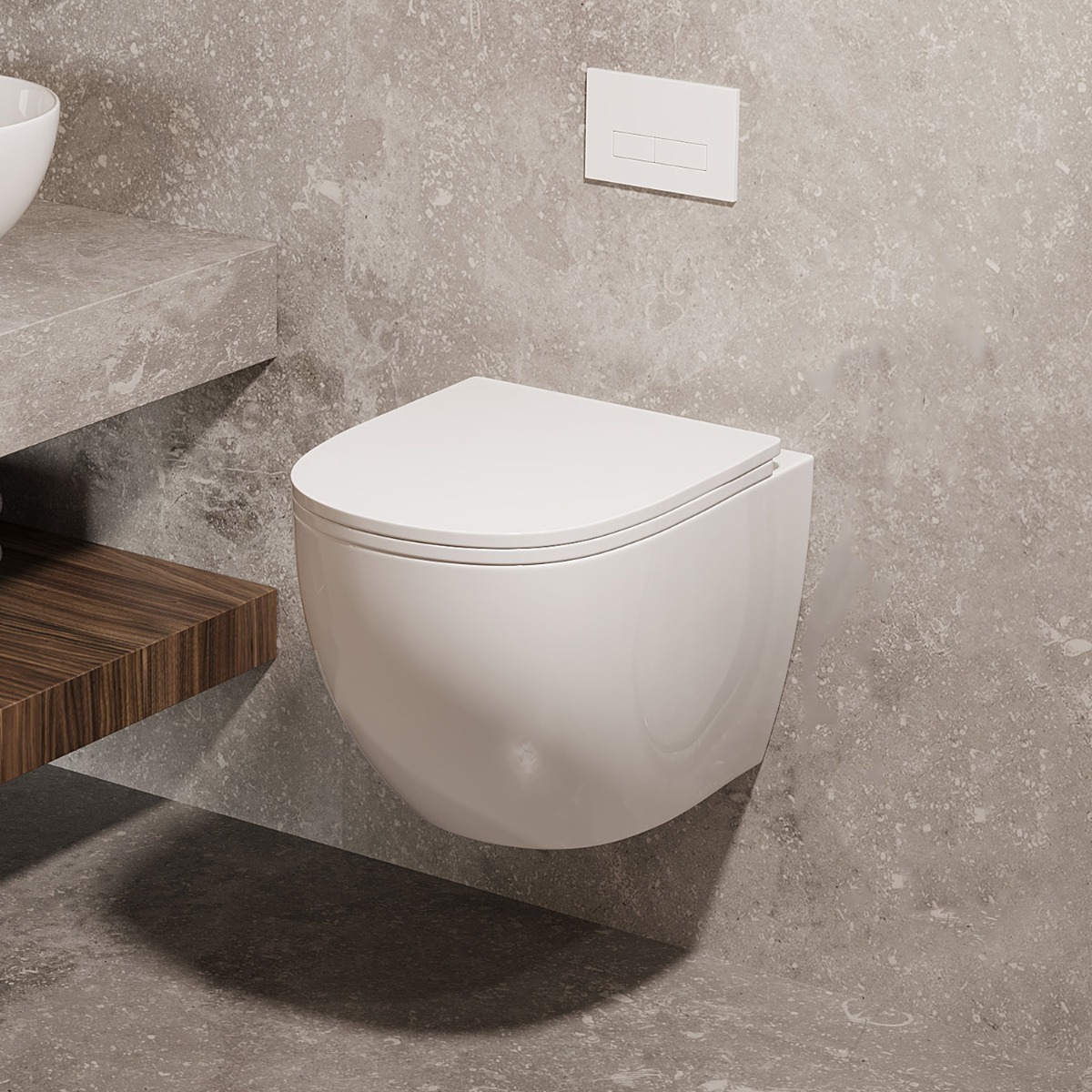Sanigoods Andes toiletset met Saniclear Itsie randloos toilet wit glans
