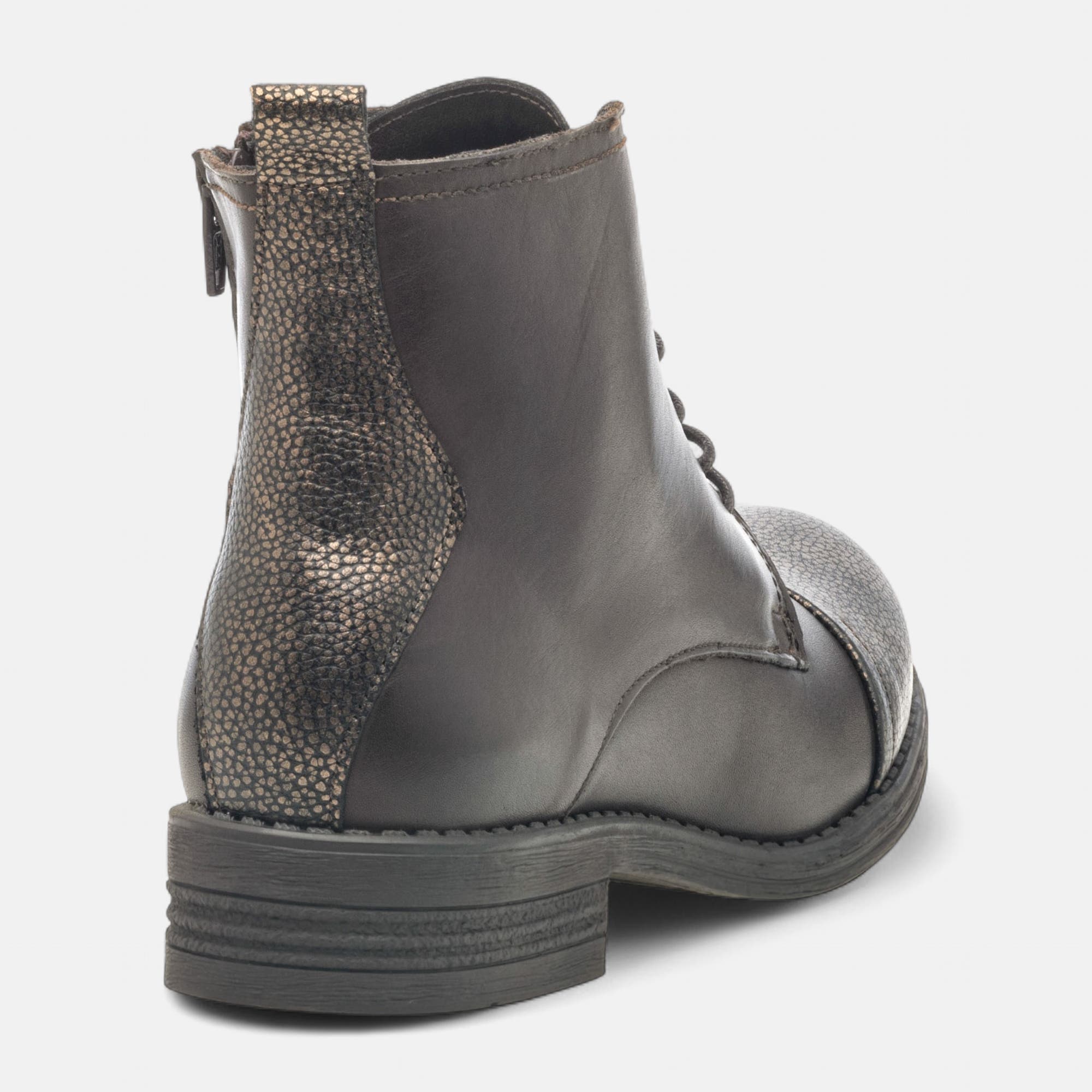 Bottines à lacets Femme en cuir marron