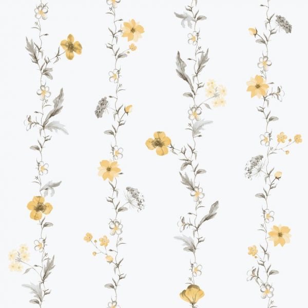 Ich Papel de Parede Hana 19022 Amarelo/cinza 53x1005cm Floral - 19022