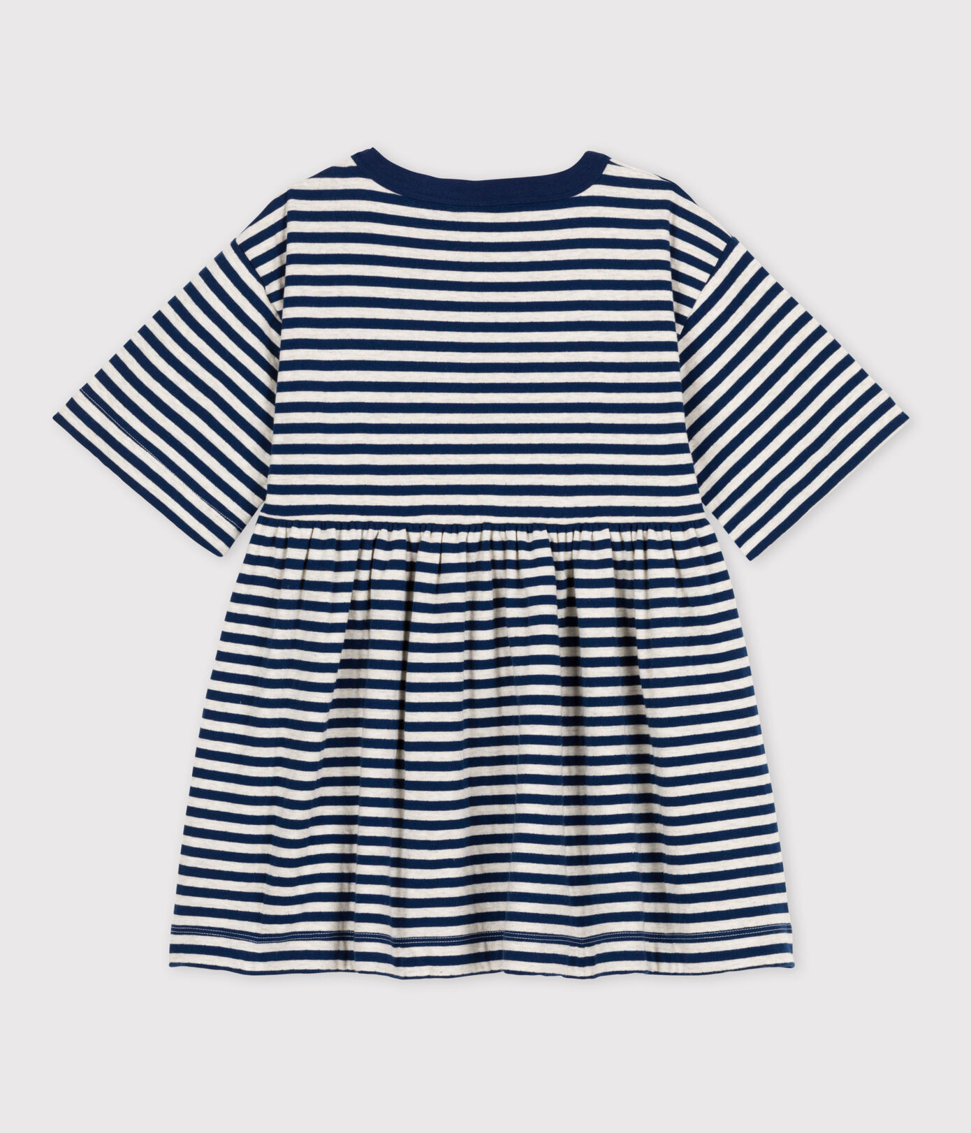 Robe rayée manches 3/4 en tubique enfant fille