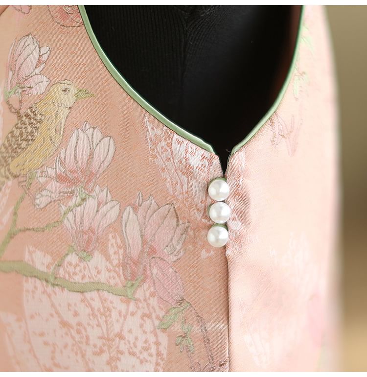ZIMO - Enkelrijs vest met bloemenmotief