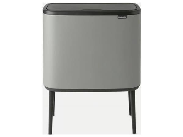 Brabantia Bo Touch Bin - Søppelbøtte - flipp-lokk - 33 L - avfallssortering - stål - mineralbetonggrå