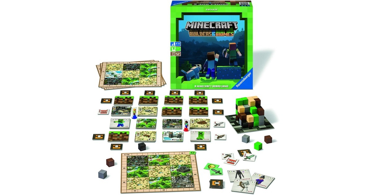 RavensburgerMinecraft Builders & Biomes Bordspel  (Meertalig, 2 - 4 spelers, 30 - 60 minuten, Vanaf 10 jaar)