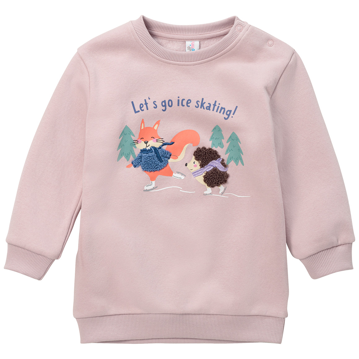 Topomini Baby Sweatshirt mit Frottee-Applikation hellrosa