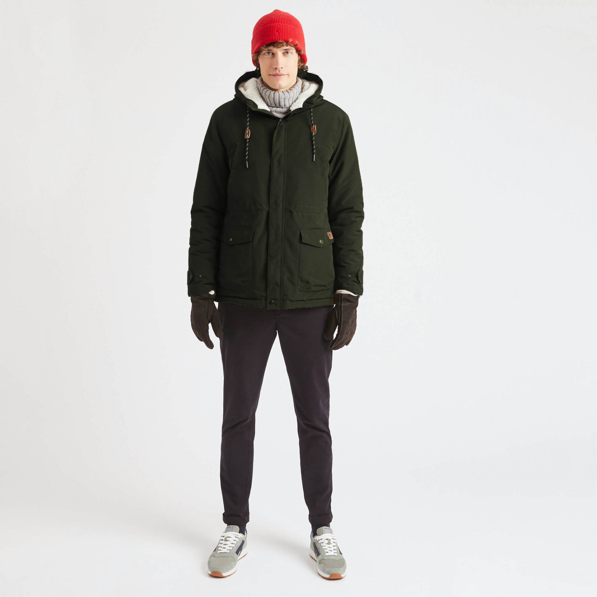 Parka kaki coton et polyester recyclé - modèle Vernon