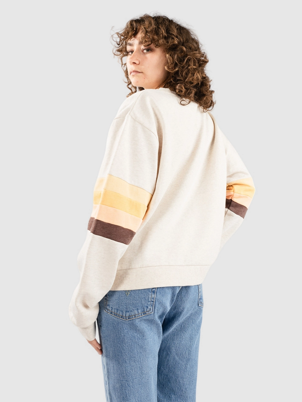 Rip Curl Surf Revival Pannelled Crew Sweater oatmeal marle