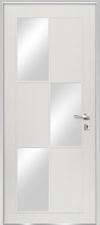 Porte d'entrée FORTIA acier blanc RAL 9003 Jesolo 96 x h.218 cm poussant gauche