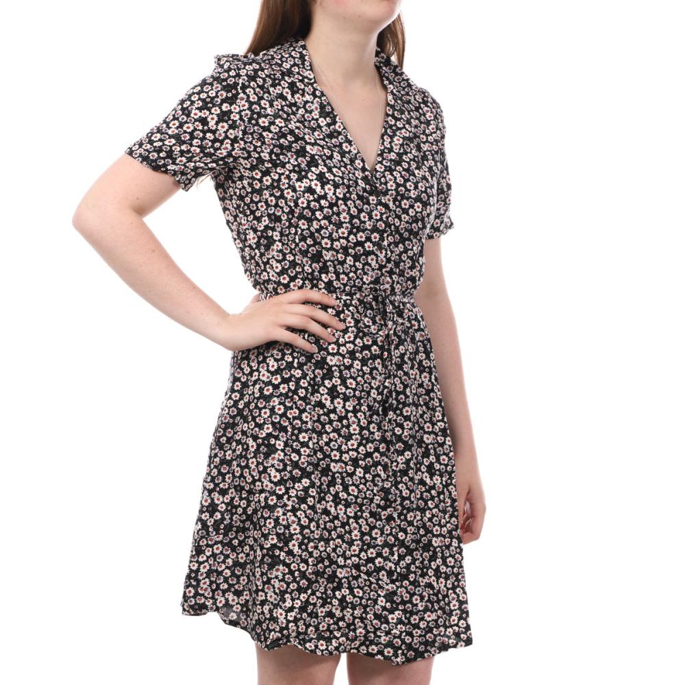 JDY Robe Noir à fleurs Femme JDY Starr