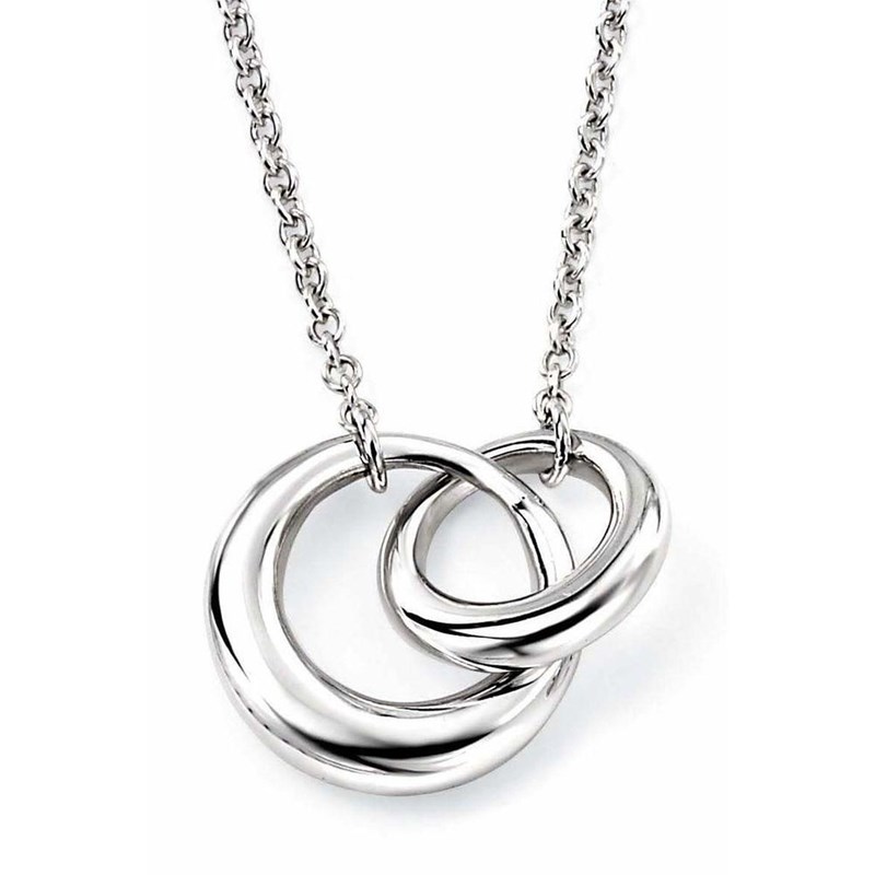 Collier double anneaux et sa Chaine de 51 cm en argent 925/1000